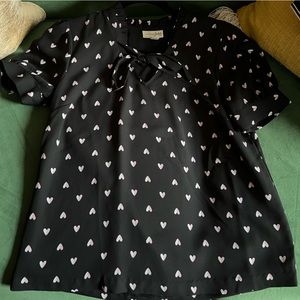 Mansion Jules  Heart blouse with front tie